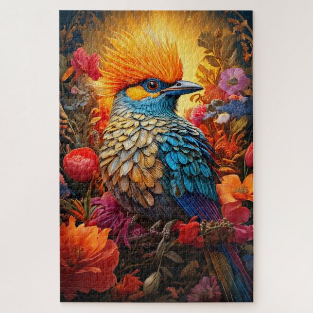 Whimsical Nature Blue Bird No 2 Jigsaw Puzzle (Vertical)