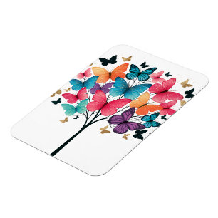 Whimsical Nature Butterfly Tree of Life Magnet