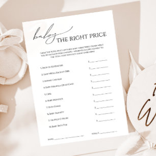 Whimsical Neutral Baby Shower The Right Price Card