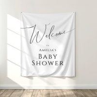Whimsical Neutral Baby Shower Welcome Backdrop