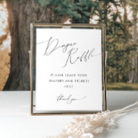 Whimsical Neutral Diaper Raffle Baby Shower Sign