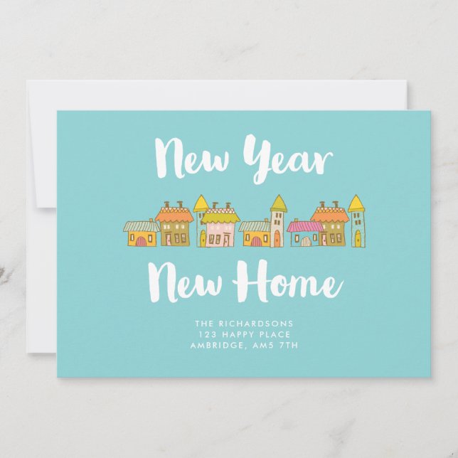 Whimsical New Year New Home Announcement (Front)