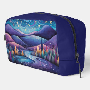 Whimsical Night - River, Trees and Mountains Dopp Kit