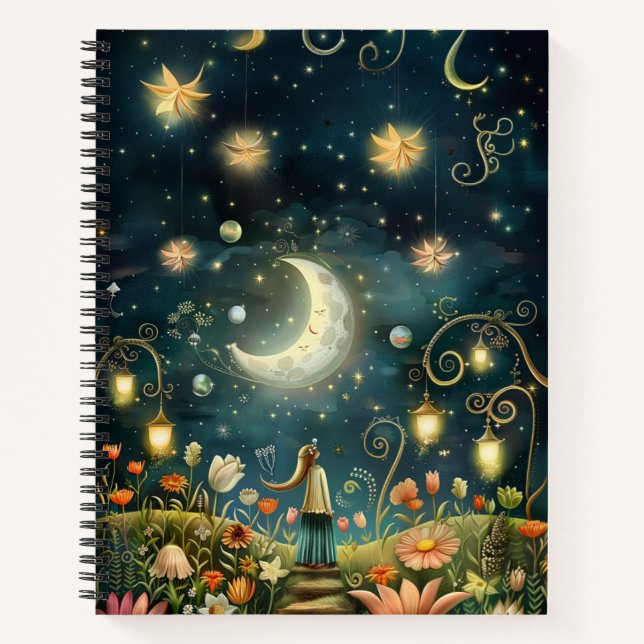 Whimsical Night Under the Stars Notebook (Front)