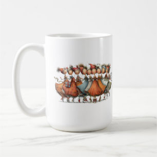 Whimsical Nine Ladies Dancing 12 Days 15oz Coffee Mug