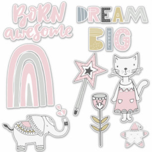 Whimsical Nordic Girly Assorted Stickers