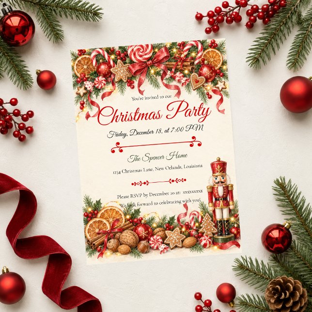 Whimsical Nutcracker Christmas Party Invitation (Creator Uploaded)