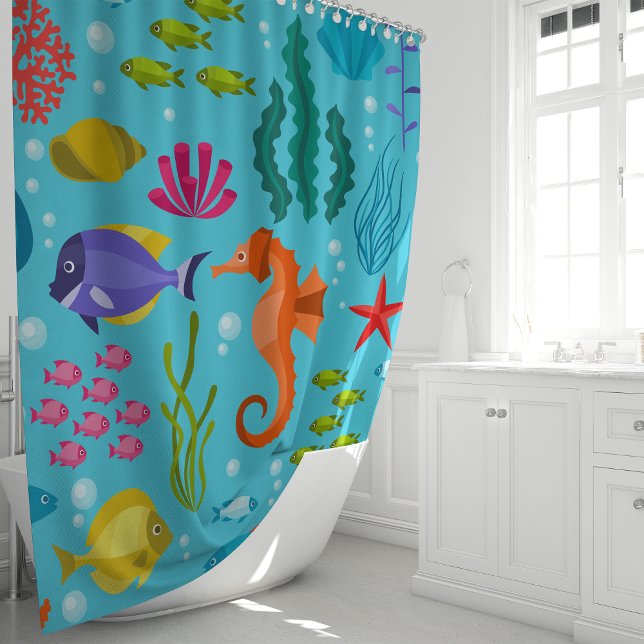 Whimsical Ocean Life Shower Curtain (Creator Uploaded)