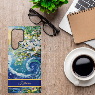 Whimsical Ocean Wave   Impressionism Painting Samsung Galaxy Case