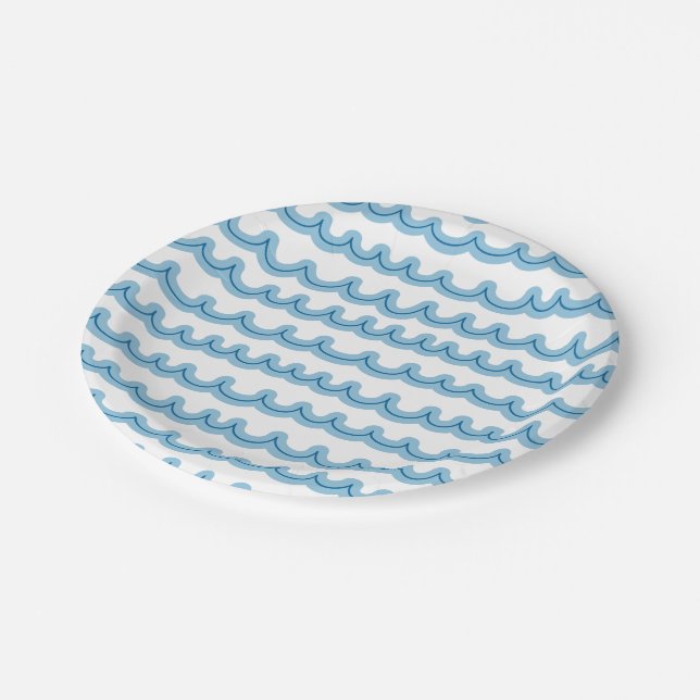 Whimsical Ocean Waves Paper Plate (Angled)