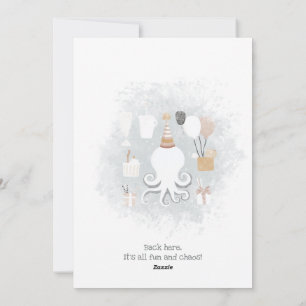 Whimsical Octopus “Too Many Arms” Holiday Card