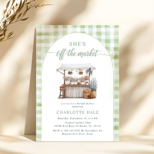 Whimsical Off the Market Farmer Bridal Shower Invitation