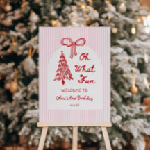 Whimsical Oh What Fun Girl 1st Birthday Welcome