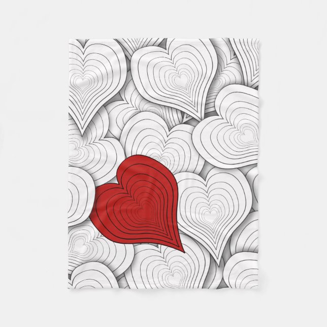 Whimsical Onion Hearts Illustration Fleece Blanket (Front)