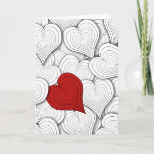 Whimsical Onion Hearts Illustration Holiday Card