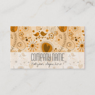 Whimsical Orange Floral Elegant Event Planner Business Card