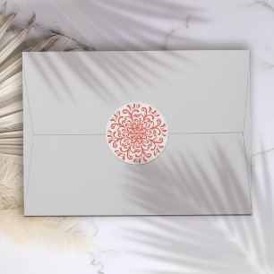 Whimsical Orange Red Flourish Sticker