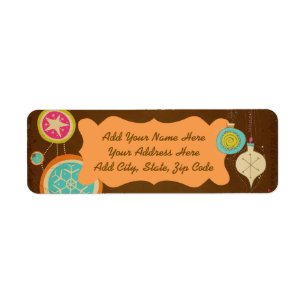Whimsical Ornaments Holiday Return Address Labels