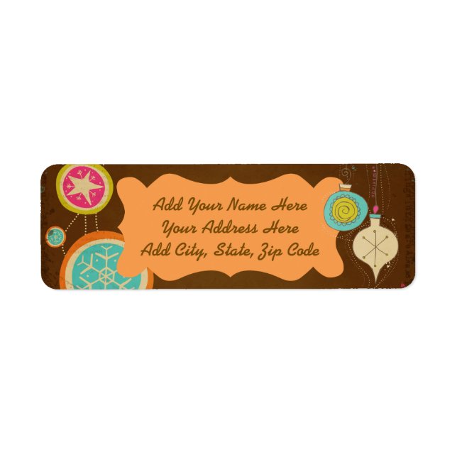Whimsical Ornaments Holiday Return Address Labels (Front)