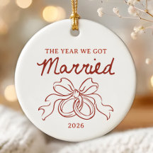 Whimsical Our First Christmas Married Ornament
