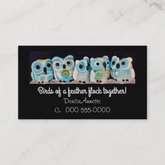 whimsical owl bead business card