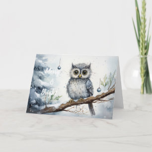 Whimsical Owl Christmas Card 