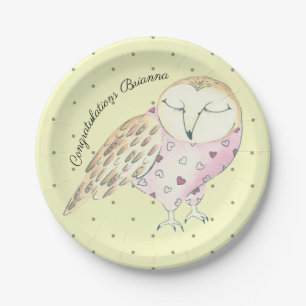 Whimsical Owl Personalised Paper Plate