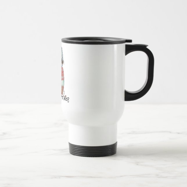 Whimsical Owl with Attitude Travel Mug (Right)