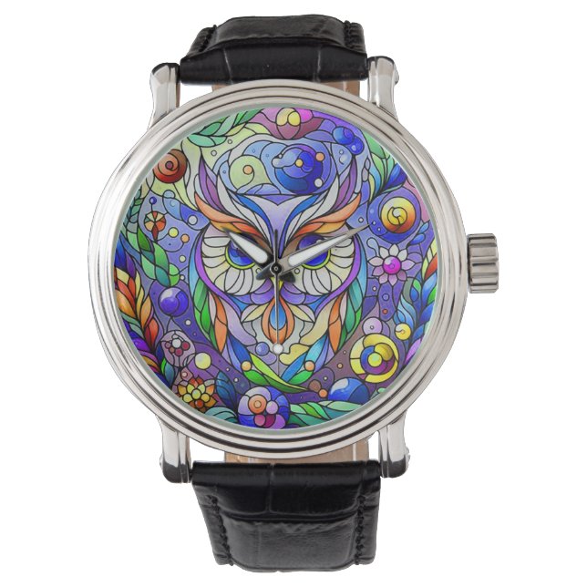 Whimsical Owl With Sapphire Eyes Watch (Front)
