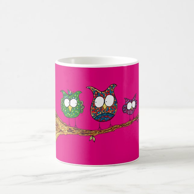 Whimsical Owls Mug (Center)
