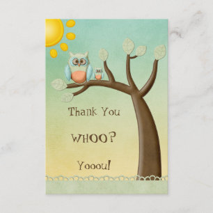 Whimsical Owls Thank You Baby Shower Card