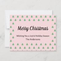 Whimsical Pale Pink and Green Christmas Trees