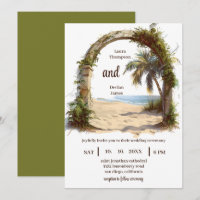 Whimsical Palm Tree Tropical Boho Beach Wedding