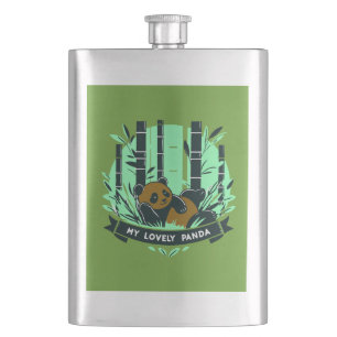Whimsical Panda Gifts: Adorable Designs & Artwork  Hip Flask