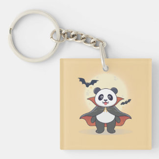 Whimsical Panda Wizard with Magic Hat Key Ring