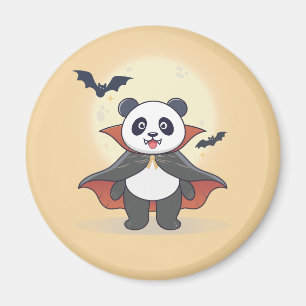 Whimsical Panda Wizard with Magic Hat Magnet
