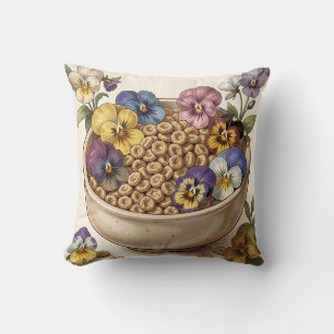 Whimsical Pansy Flower Cereal Bowl Cushion