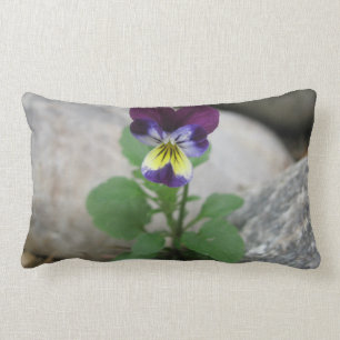Whimsical pansy lumbar pillow