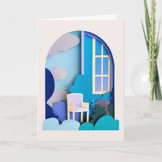 Whimsical Paper Garden Serenity Card (Front)