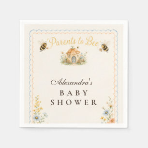 Whimsical Parents To Bee Baby Shower Napkin