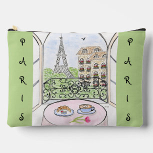 Whimsical Paris and Eiffel Tower Accessory Pouch