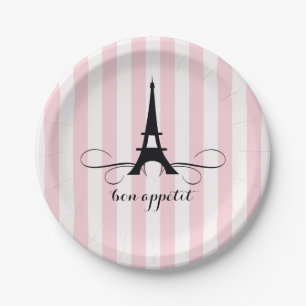 Whimsical Paris Eiffel Tower Bridal Shower Paper Plate