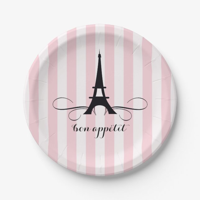 Whimsical Paris Eiffel Tower | Bridal Shower Paper Plate (Front)