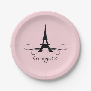 Whimsical Paris Eiffel Tower Bridal Shower Paper Plate