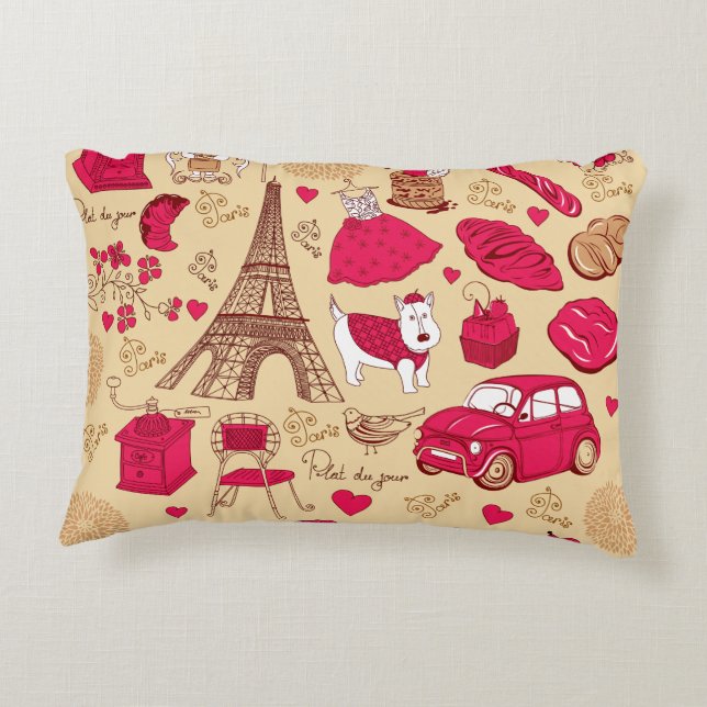 Whimsical Parisian Pillow (Back)
