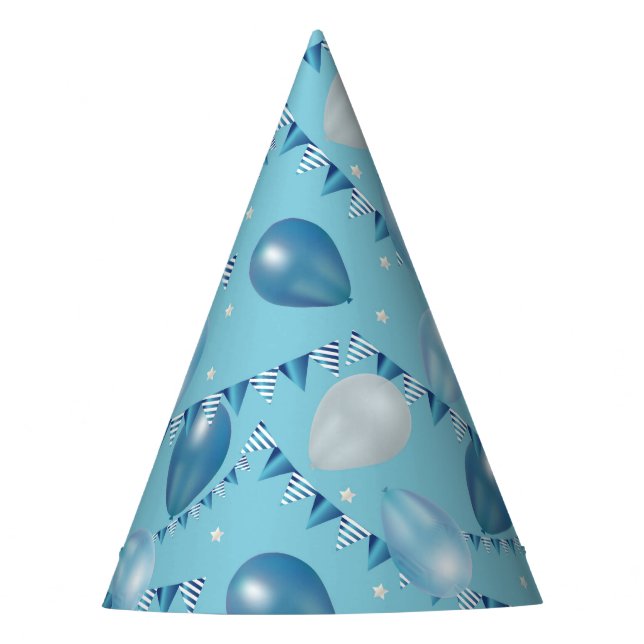 Whimsical Party Hat, Balloon, Star, Garland design Hat (Front)