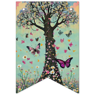 Whimsical Pastel Animals & Florals Retro Vibes Bunting