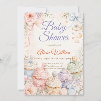 Whimsical Pastel Baby Shower Invitation