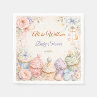 Whimsical Pastel Baby Shower Napkin