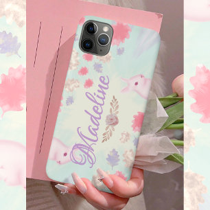 Whimsical Pastel Bunny Colourful Leaf Pattern Case-Mate iPhone Case